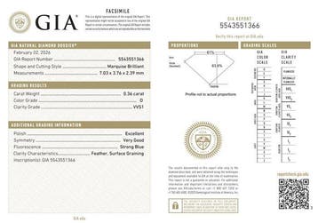 2 pcs Diamant (Natuurlijk) - 0.71 ct - Markies - D, Nieuw