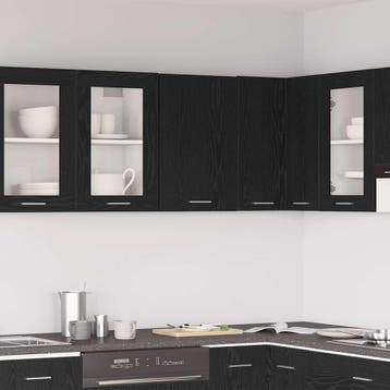 vidaXL Hangkast zwart eikenkleurig 40x31x60 cm bewerkt hout, Verzenden, Nieuw