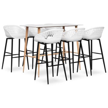 vidaXL 7-delige Barset wit, Huis en Inrichting, Complete eetkamers, Verzenden, Nieuw