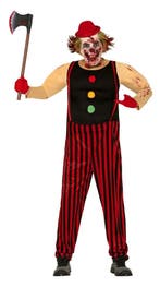 Killer clown Halloween Kostuum Heren Rood, Verzenden