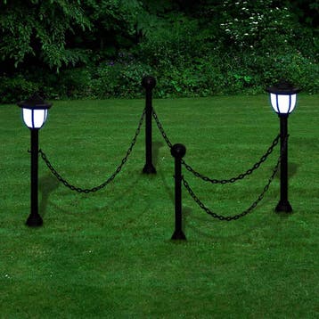 vidaXL Hekwerk met 2 solarlampen, Tuin en Terras, Verzenden, Nieuw