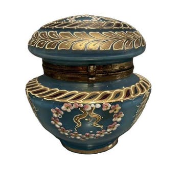 Sieradendoos - Opaline glas - Frankrijk - eind 19e eeuw