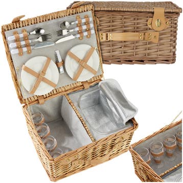 Picknickmand Föhr voor 4 personen, met koelvak & accessoires, Verzenden