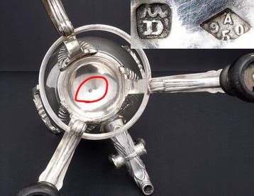 Samovar - Franse keizerlijke stijl .950 massief zilver, Antiek en Kunst