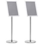 vidaXL Posterstands 2 pcs Zilver 32.7 x 24 x 108 cm, Verzenden, Nieuw in verpakking