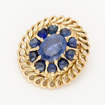 Pendentif - 14 carats Or jaune - Saffier