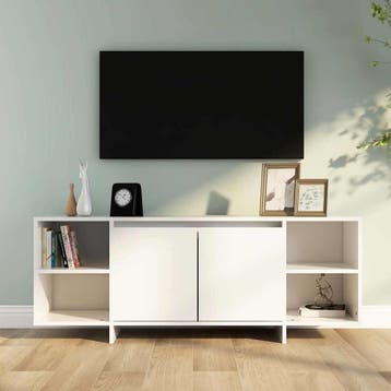 vidaXL Tv-meubel 130x35x50 cm bewerkt hout wit, Verzenden