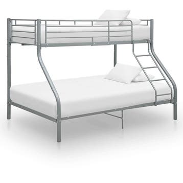 vidaXL Stapelbedframe metaal grijs 140x200 cm/90x200 cm, Verzenden, Nieuw