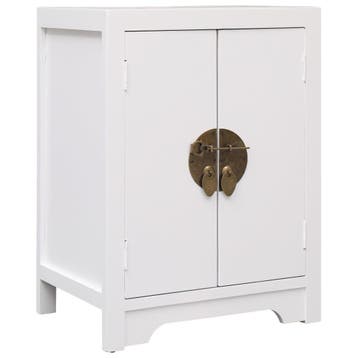 vidaXL Nachtkastje 38x28x52 cm paulowniahout wit, Verzenden, Nieuw