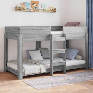 vidaXL Stapeld bed voor kids Grijs Sonoma 100 x 200 cm, Verzenden, Nieuw
