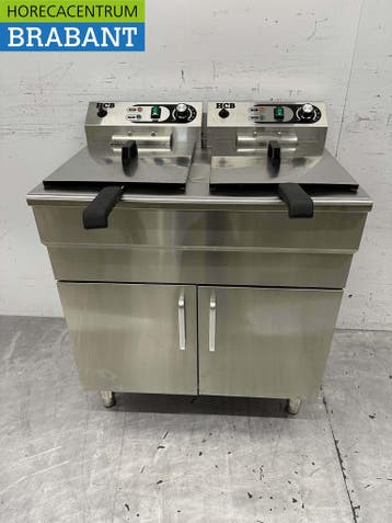 HCB RVS Dubbele Friteuse Frituur 2 x 16 liter 230V Horeca, Ophalen of Verzenden, Nieuw in verpakking
