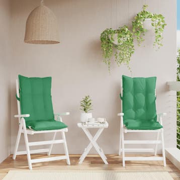 vidaXL Stoelkussens 2 st hoge rug oxford stof groen, Verzenden, Nieuw