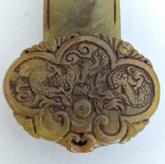 Chinois ancien quartz aventurine Talisman en perles : idole, Antiquités & Art, Antiquités | Autres Antiquités