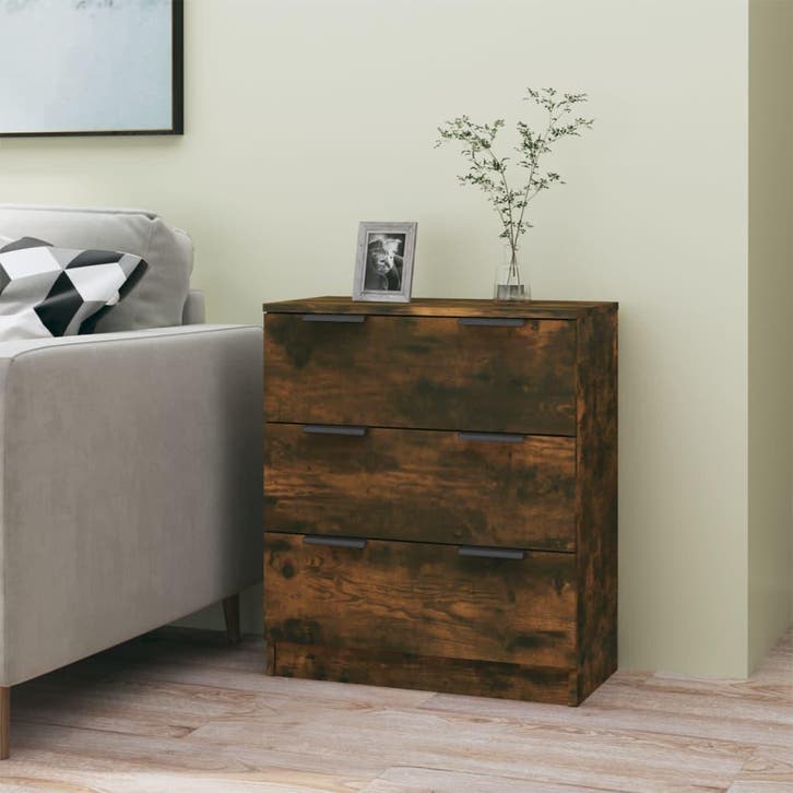 vidaXL Dressoir 60x30x70 cm bewerkt hout gerookt, Huis en Inrichting, Kasten | Dressoirs, Nieuw, Verzenden