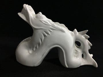 Arita Ware Kazan White Porcelain Dragon Statue - Japanese