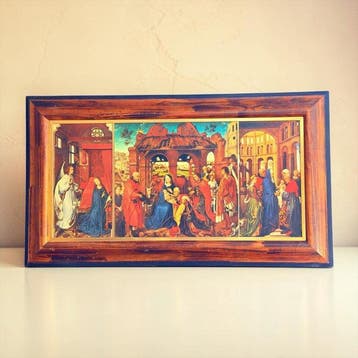 Renaissancestijl Drieluik - Hout - 1960-1970 - Religieus