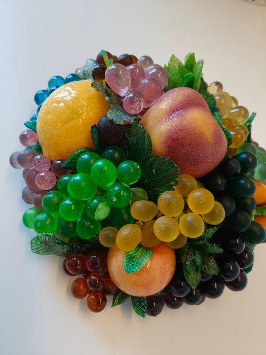 MURANO - Tafelmiddenstuk - Fruit in Murano-glas 1850, Antiek en Kunst, Antiek | Glaswerk en Kristal