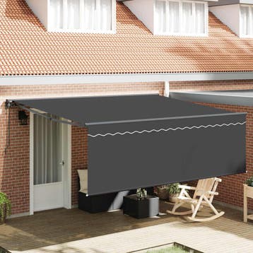 vidaXL Uitschuifbare luifel Antraciet 400 × 300 cm, Verzenden
