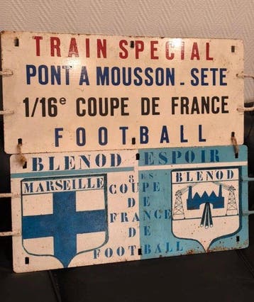 Zeldzame wagonplaten SNCF – speciale supporters Coupe de