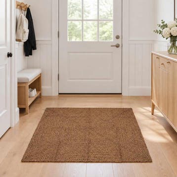 vidaXL Gebied Tapijt Grijs 120 x 120 cm Jute, Verzenden