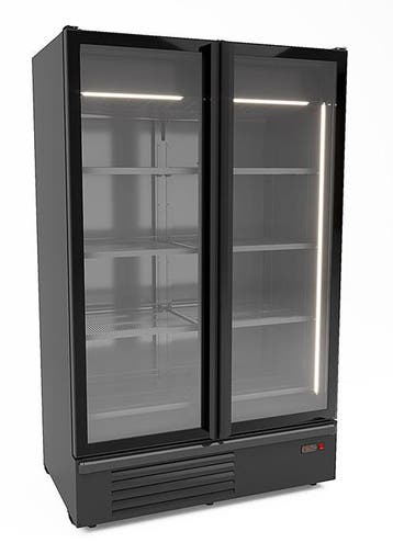 Koelkast 2 Glasdeuren Zwart 1200L, Verzenden