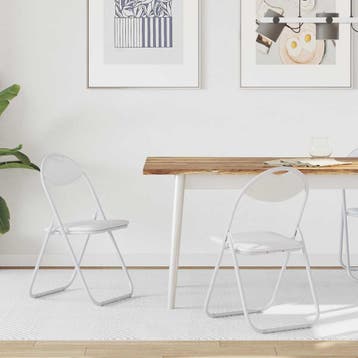 vidaXL Inklapbare stoel 2 st Kunstleer Wit 48 x 43,5 x 81 cm, Verzenden, Nieuw