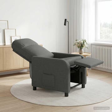 vidaXL Recliner Donkergrijs Stof, Huis en Inrichting, Fauteuils, Verzenden, Nieuw