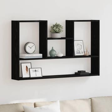 vidaXL Wandplank Zwart Eiken 99x15x60 cm Bewerkt Hout, Verzenden, Nieuw