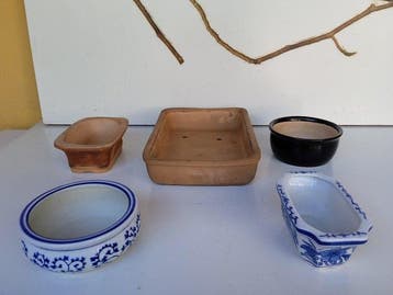 Bloempot (5) - Aardewerk, Steengoed, Emaille - X Bonsai