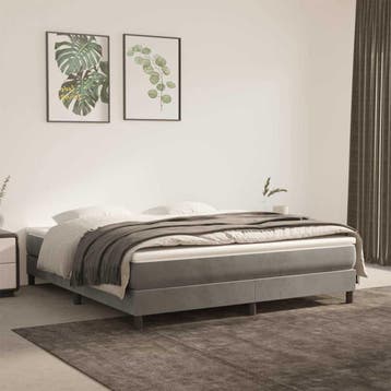 vidaXL Pocketveringmatras medium queen 152x203x20 cm fluweel, Verzenden, Nieuw