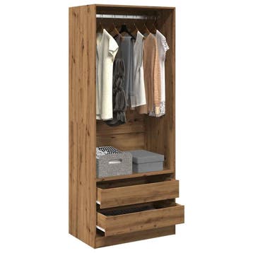 vidaXL Kledingkast 80x50x200 cm bewerkt hout artisanaal, Verzenden, Nieuw
