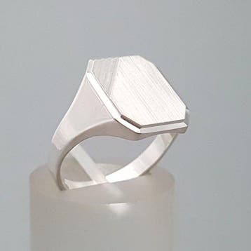 Zilver, Art Deco, Zegelring - Ring, Antiek en Kunst