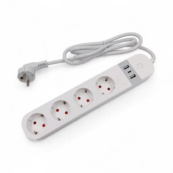 Slimme WiFi Stekkerdoos | 4x EU Stopcontact | 2x USB-A + 1x, Verzenden, Nieuw