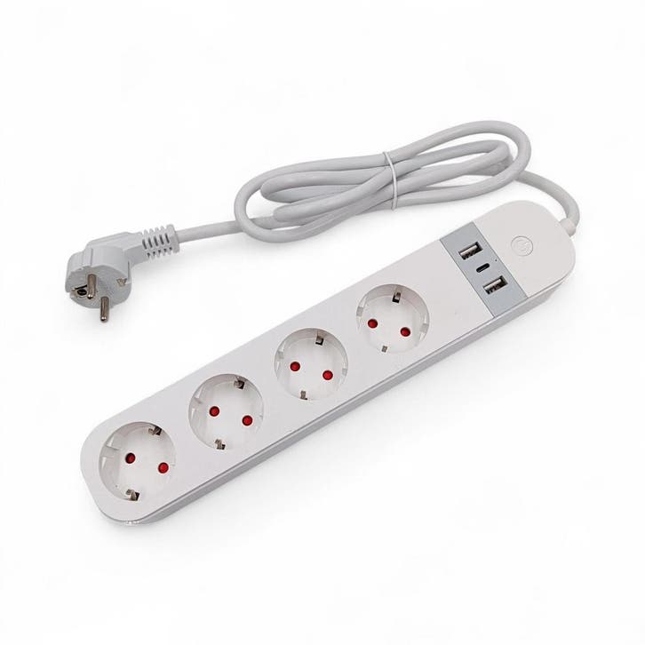 Slimme WiFi Stekkerdoos | 4x EU Stopcontact | 2x USB-A + 1x, Maison & Meubles, Accessoires pour la Maison | Autre, Envoi