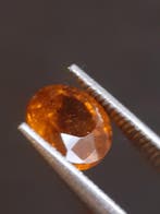 Natural Hessonite Garnet Gemstone - orange - round brilliant, Verzenden