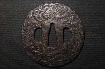 Katana - Gesmeed ijzer - C6-136 Cloud & Dragon Tsuba :