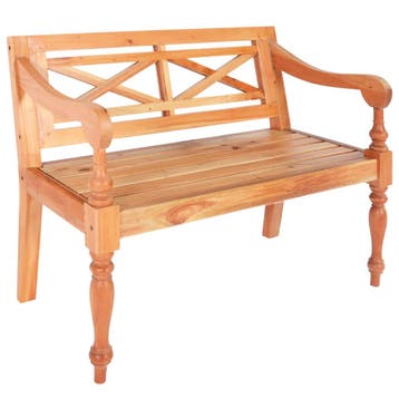 vidaXL Bank Batavia 98 cm massief mahoniehout lichtbruin, Verzenden, Nieuw