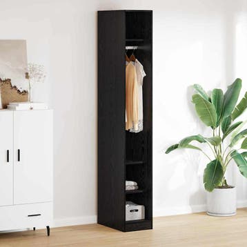 vidaXL Kledingkast Zwart Eiken 50 x 30 x 200 cm Bewerkt hout, Verzenden, Nieuw