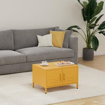 Lendo Online Table basse 68x50x44 cm Métal Jaune, Huis en Inrichting, Nieuw