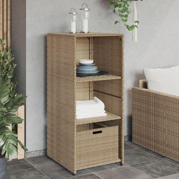 vidaXL Tuinkast 50x55x115 cm poly rattan beige, Verzenden, Nieuw