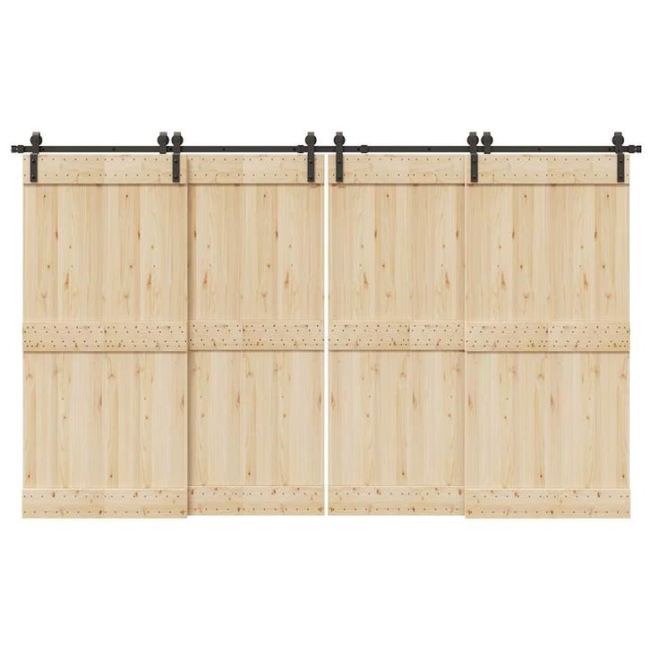 vidaXL Doos met onderdelen voor schuifdeur 366 cm staal, Doe-het-zelf en Bouw, Hang- en Sluitwerk, Nieuw, Verzenden