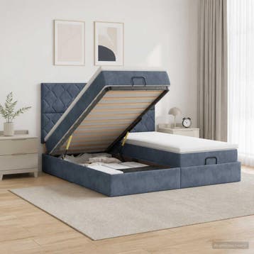 vidaXL Ottoman bed met matras met hoofdeinde 2 st, Verzenden, Nieuw