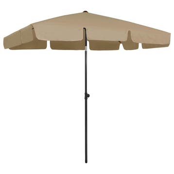 vidaXL Strandparasol 200x125 cm taupe, Tuin en Terras, Parasols, Verzenden, Nieuw