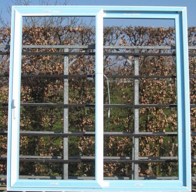pvc schuifraam , schuifdeur , pui , schuifpui 239 x 249 wit, Doe-het-zelf en Bouw, Raamkozijnen en Schuifdeuren, Inclusief glas