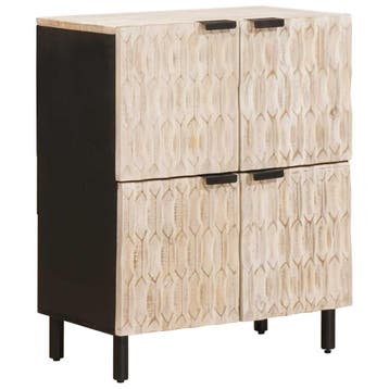 vidaXL Dressoir Witte Was Afwerking 60 x 33 x 75 cm Massief, Verzenden