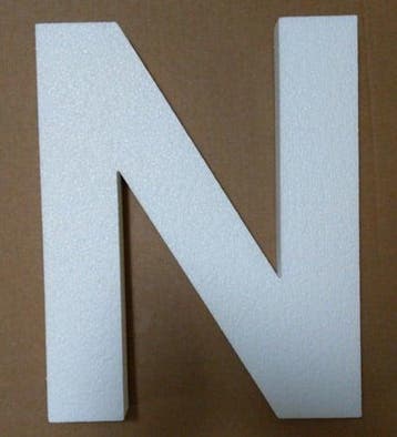 Alfabet Styropor Piepschuim letter N Smaller lettertype, Nieuw