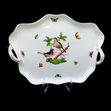 Herend - Large Trapezoid Serving Platter/Tray with Handles