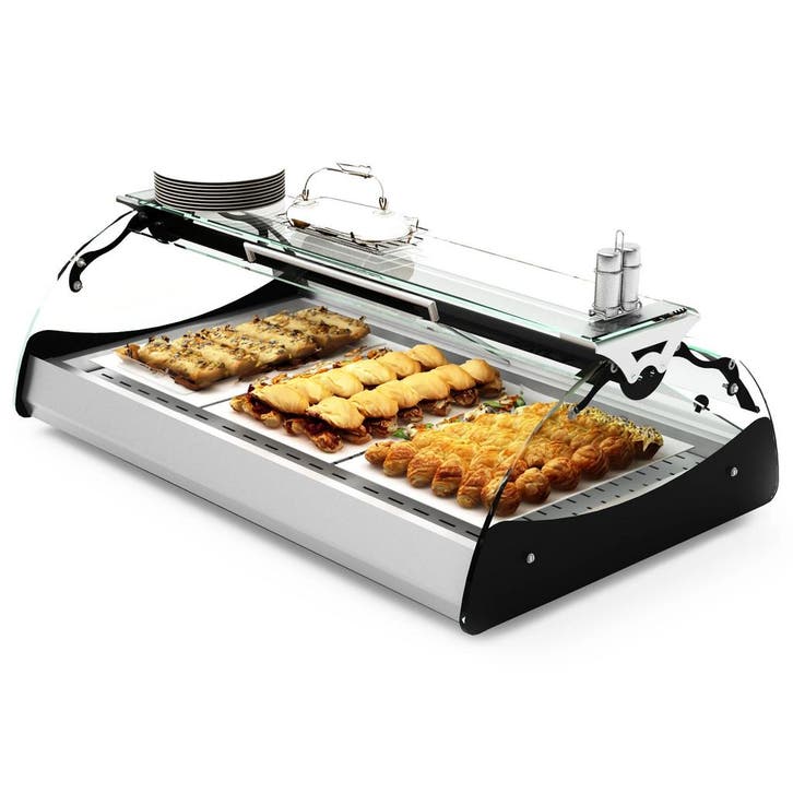 Verwarmde Tapasvitrine | MAXISELF | Zwart/RVS | 60°C/70°C |, Articles professionnels, Horeca | Équipement de cuisine, Envoi