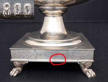 Centre de table - Une rare soupière monumentale en argent,, Antiquités & Art