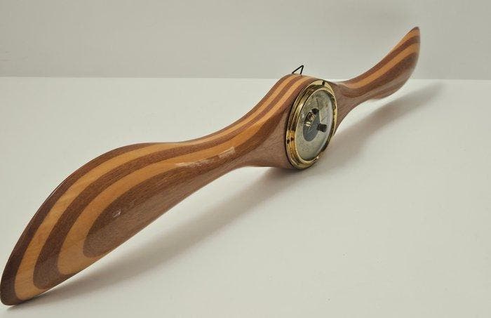 Barometer - Hout - propeller vorm, Antiek en Kunst, Curiosa en Brocante